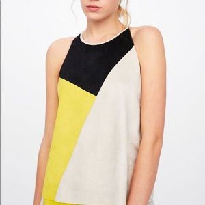 Zara Faux Suede Tank Blouse